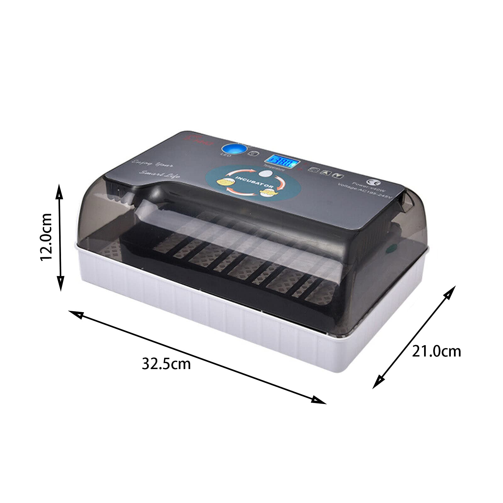 Incubatrice automatica per uova incubatrice automatica completamente automatica incubatrice incubatrice 12 uova, illuminazione a LED resistente all'umidità
