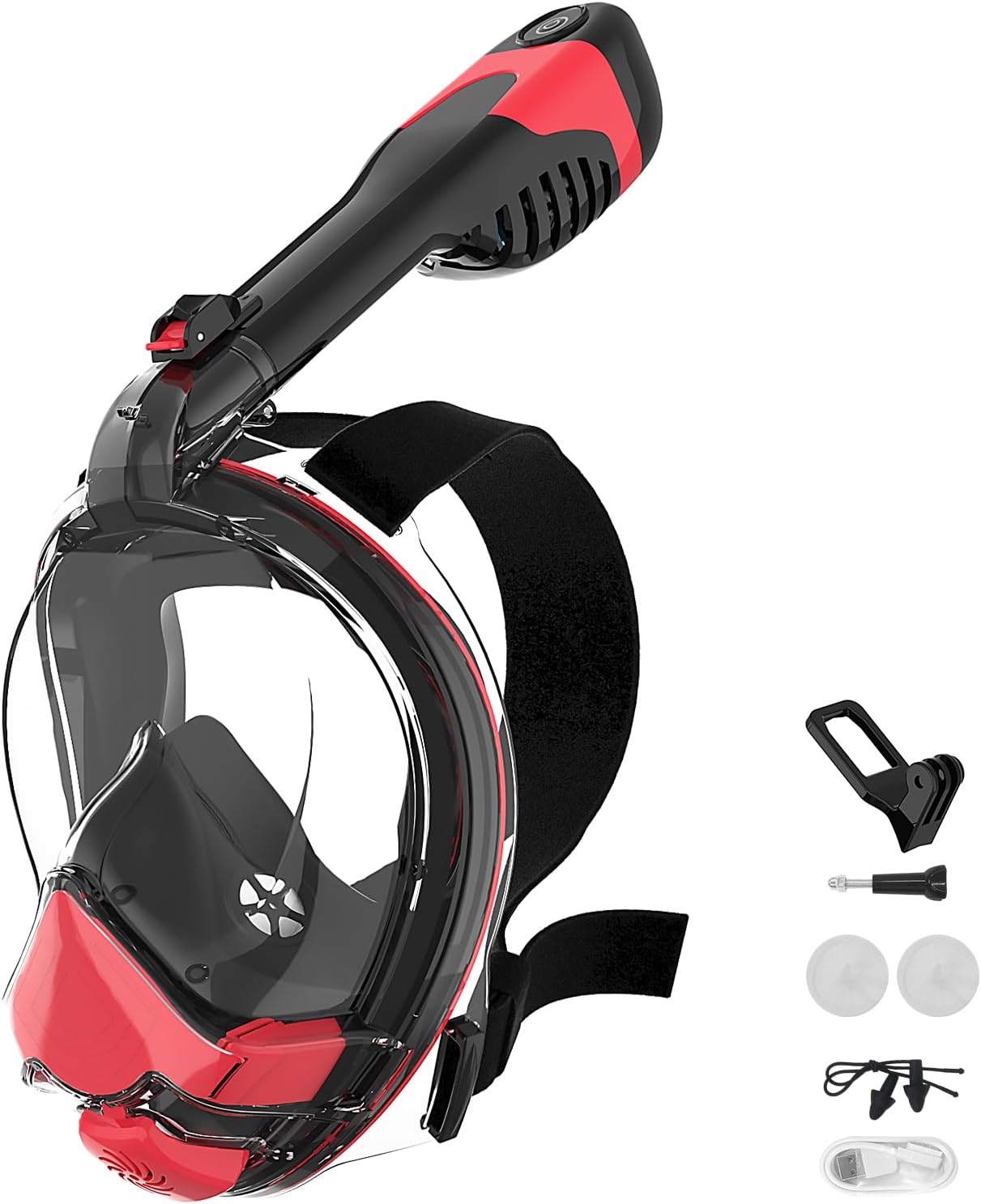 Electric Full Face Snorkel Mask Adult, Snorkeling Gear for Adults with 180 Panorami...