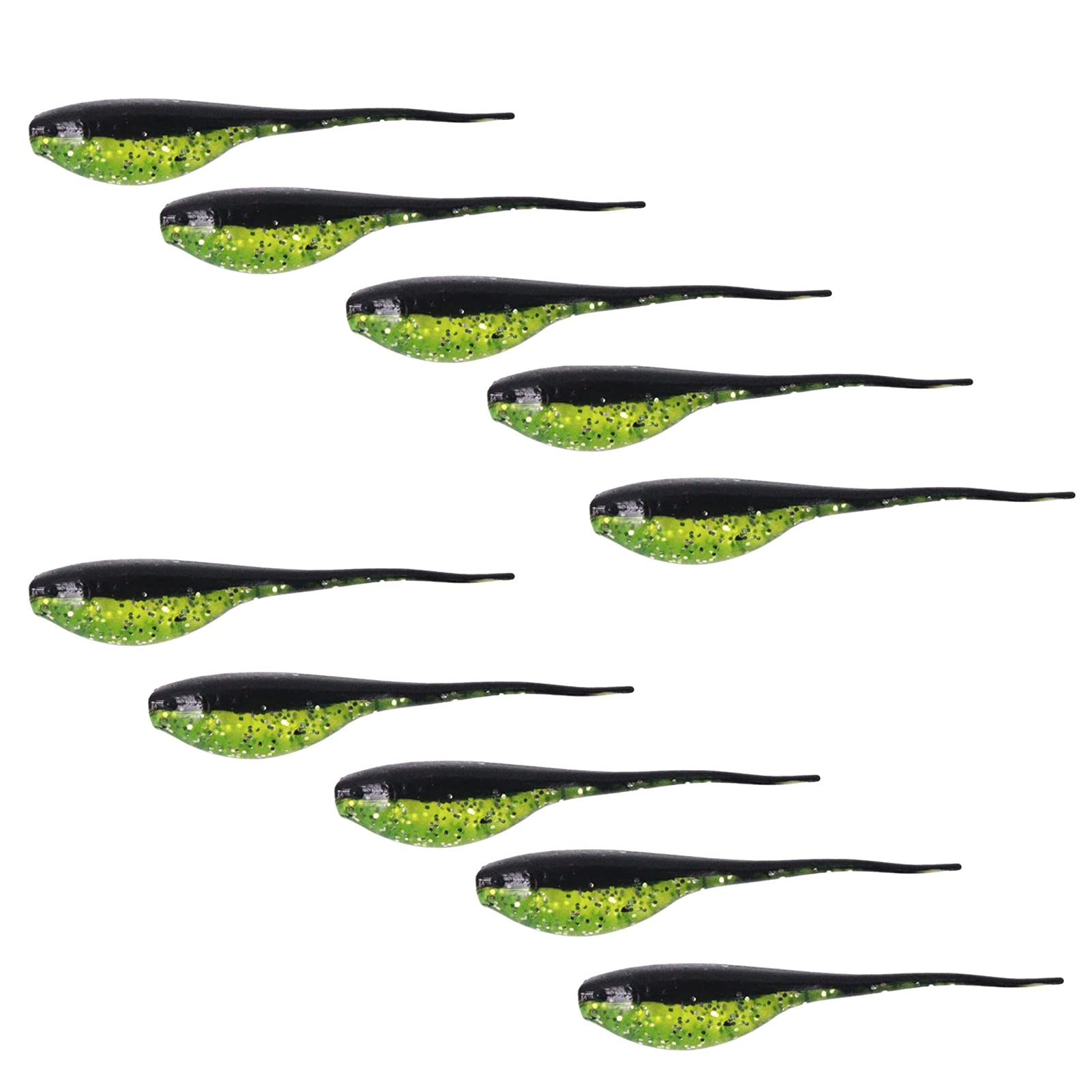 5 Pcs Small Green Lures | Emulational Bait | Green Attractive Lifelike Lures Baits Super Soft Flexible Bionic Equipment for Pike Bluegill Sauger