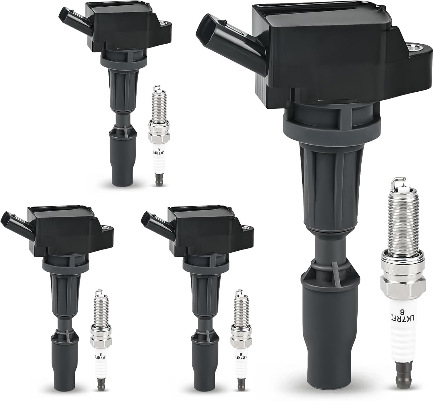 JDMON Ignition Coils Pack with Spark Plug Compatible with Hyundai Sonata Santa Fe Tucson,Kia Optima Sportage Sorento Stinger,Genesis G70 G80 G90 UF764 93175 27300-2GGA0