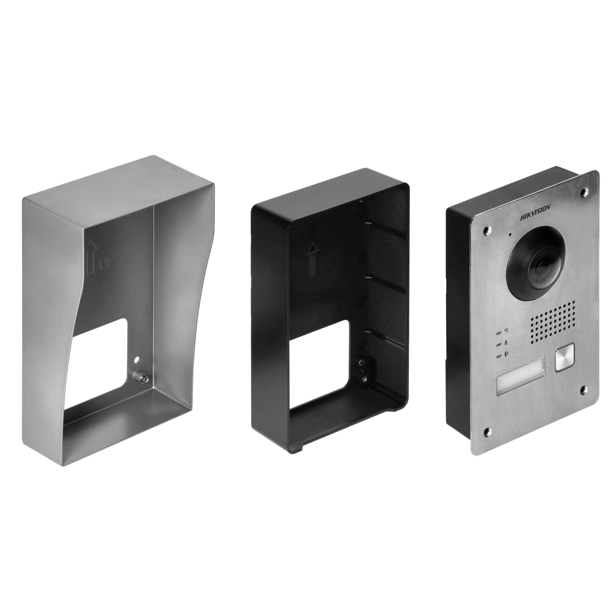 HIKVISION Video-Türsprechanlage mit 2 Kabeln, Video-Türsprechanlage, kabelgebunden, mit 17,8 cm (7 Zoll) Touchscreen und WLAN, externes Panel mit FullHD-Kamera, Video-Türklingel