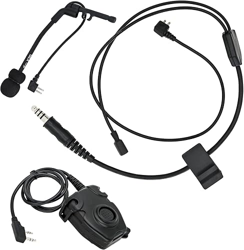 Airsoft Y Cable Boom Mic U94 PTT kit Compatible with COMTA XPI Tactical Headset