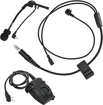 Y Cable Connector Boom Mic K U94 PTT Adapter kit Compatible with COMTA Tactical Headset