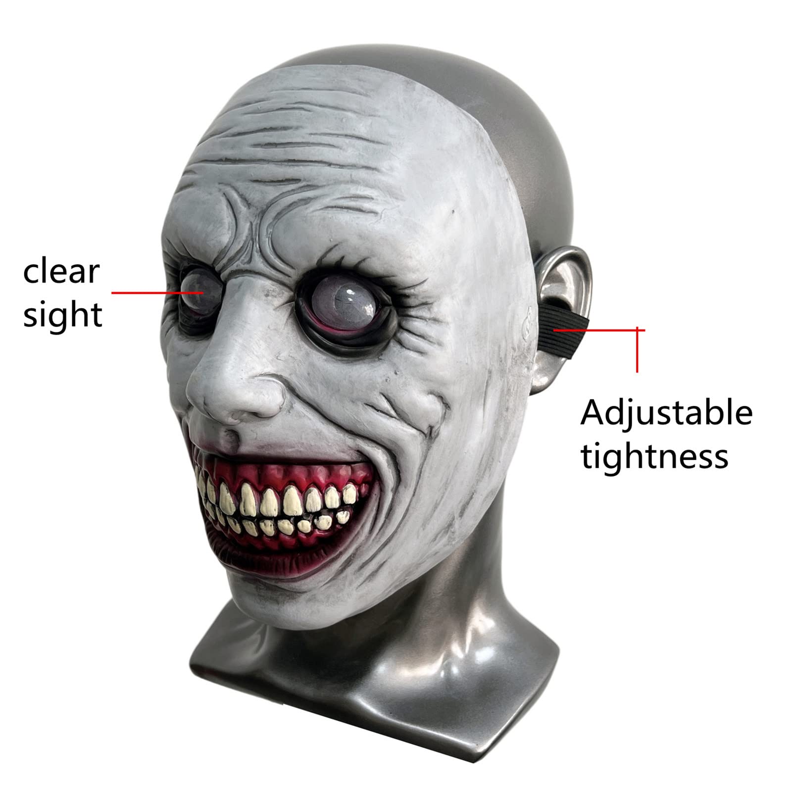 Horror Halloween Mask, Scary Mask Masquerade Halloween Mask, Smiling Demon Scary Clown Cosplay Halloween Demon Carnival - Image 2