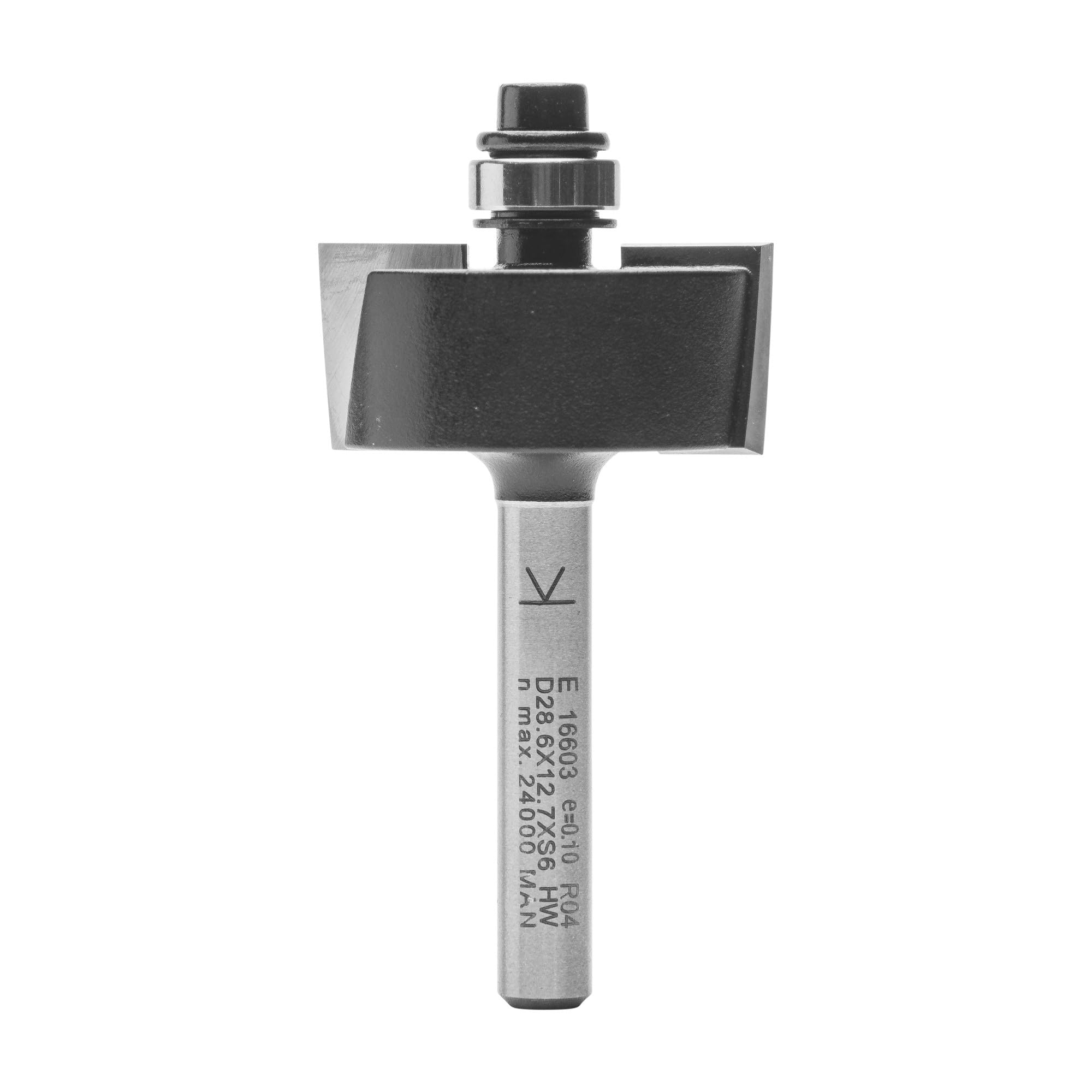 ENT 16603 Falzfräser HW, Schaft (S) 6 mm, Durchmesser (D) 28,6 mm, NL 12,7 mm, T 9,5 mm, SL 32 mm, mit Kugellager