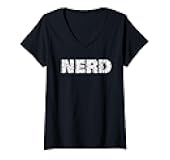 Womens Nerd retro devices geek coder gamer play pc input V-Neck T-Shirt