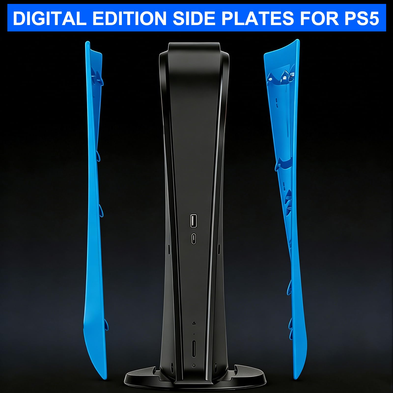 arVin Piastra di ricambio laterale per PS5, copertura di ricambio per console PS5 versione Digatal, accessori antipolvere per console PS5, custodia in ABS (blu stella, versione digitale)