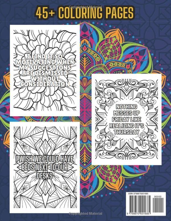 Things I Want To Say At Work But Can't Coloring Book: Adults Coloring Book With Sarcastic Swear Words For Humor And Stress Relief - Funny Gag Gift For Coworkers, Family And Friends image 3