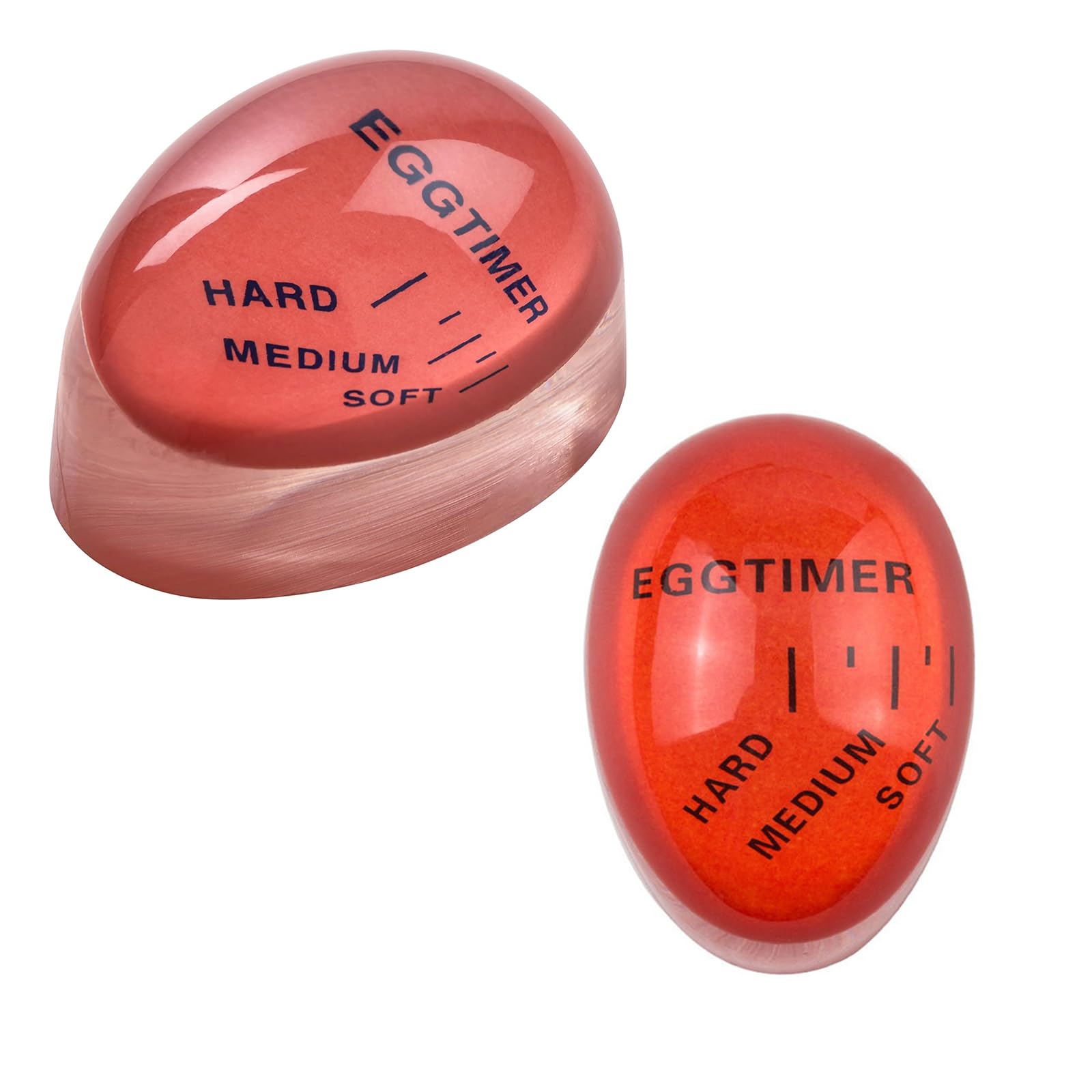 Ginddy Red Egg Timer,2 Pcs Generic Egg Timers For Boiling Eggs Colour-Changing Time Timer Easy To Use Reusable Highly Accurate Breakfast Cooking Compact Kitchen Tools And Gadgets For Home