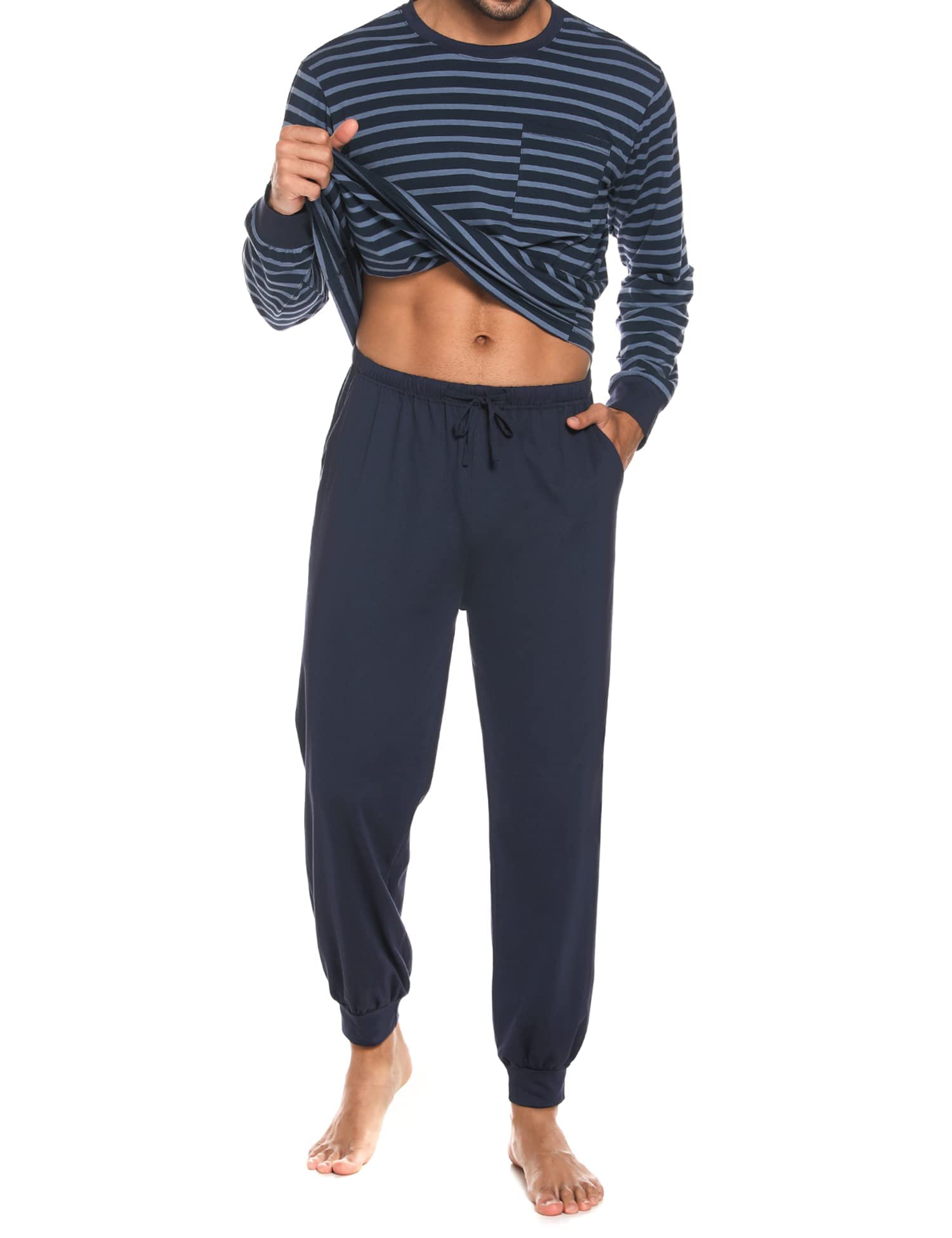 Sykooria Pigiama Uomo Invernali Pigiama Uomo Cotone Lungo Set Pigiama Caldo Pigiami da Uomo S-4XL