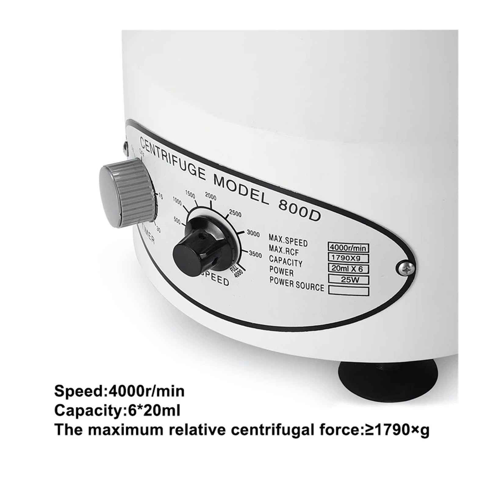 Centrífuga de Laboratorio eléctrica de 800D y 4000 RPM de Alta eficiencia, máquina de práctica médica, centrífuga de Escritorio(White)