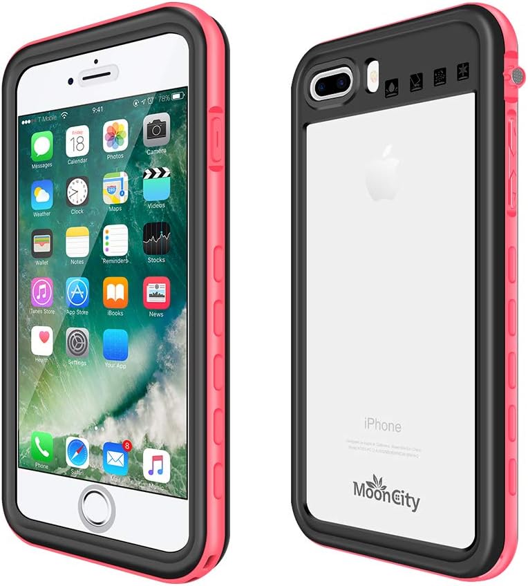 MoonCity Waterproof Case for iPhone 7 Plus/8 Plus, IP68 Waterproof Snowproof Shockproof and Dustproof Cover Case, Underwater Full Sealed Cover Case for iPhone 7 Plus/8 Plus, 5.5 inch