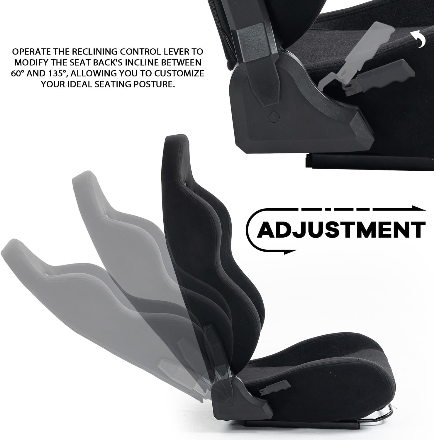 Anman Racing Seat Ergonomic Wheel Stand Adjustable Slide Racing Gaming Chair Gaming Seat Black