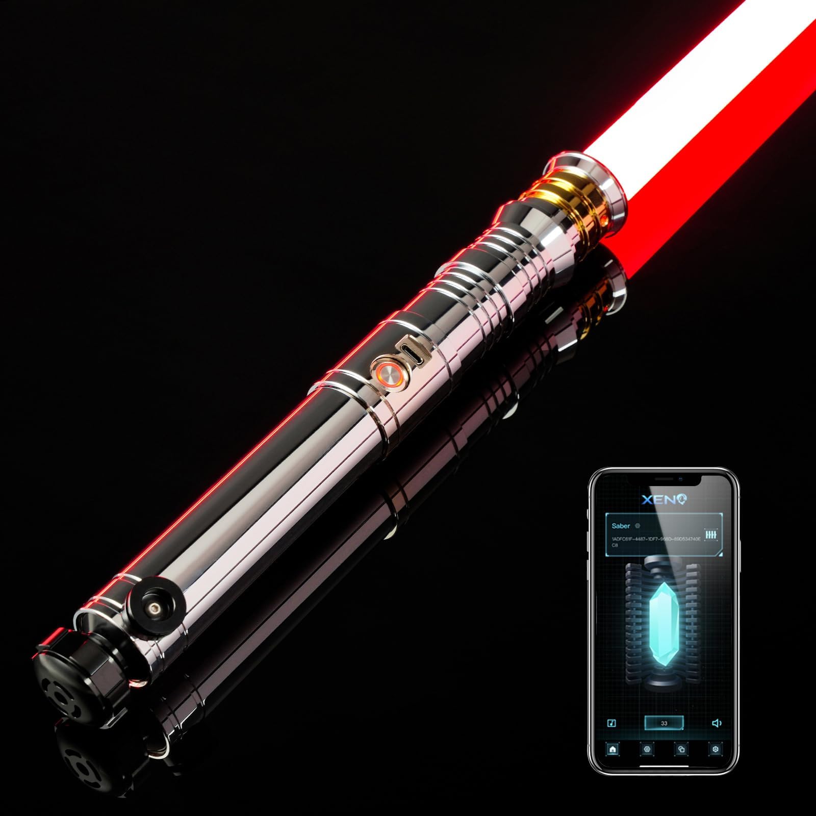 CUSTOM SABER Sensitive Smooth Swing Xenopixel 3.0 Light Saber, 34 Set Sound Fonts, Motion Control Light Saber, Infinite Color Changing, Customized Function, Revan Light Sabers Toy Tool