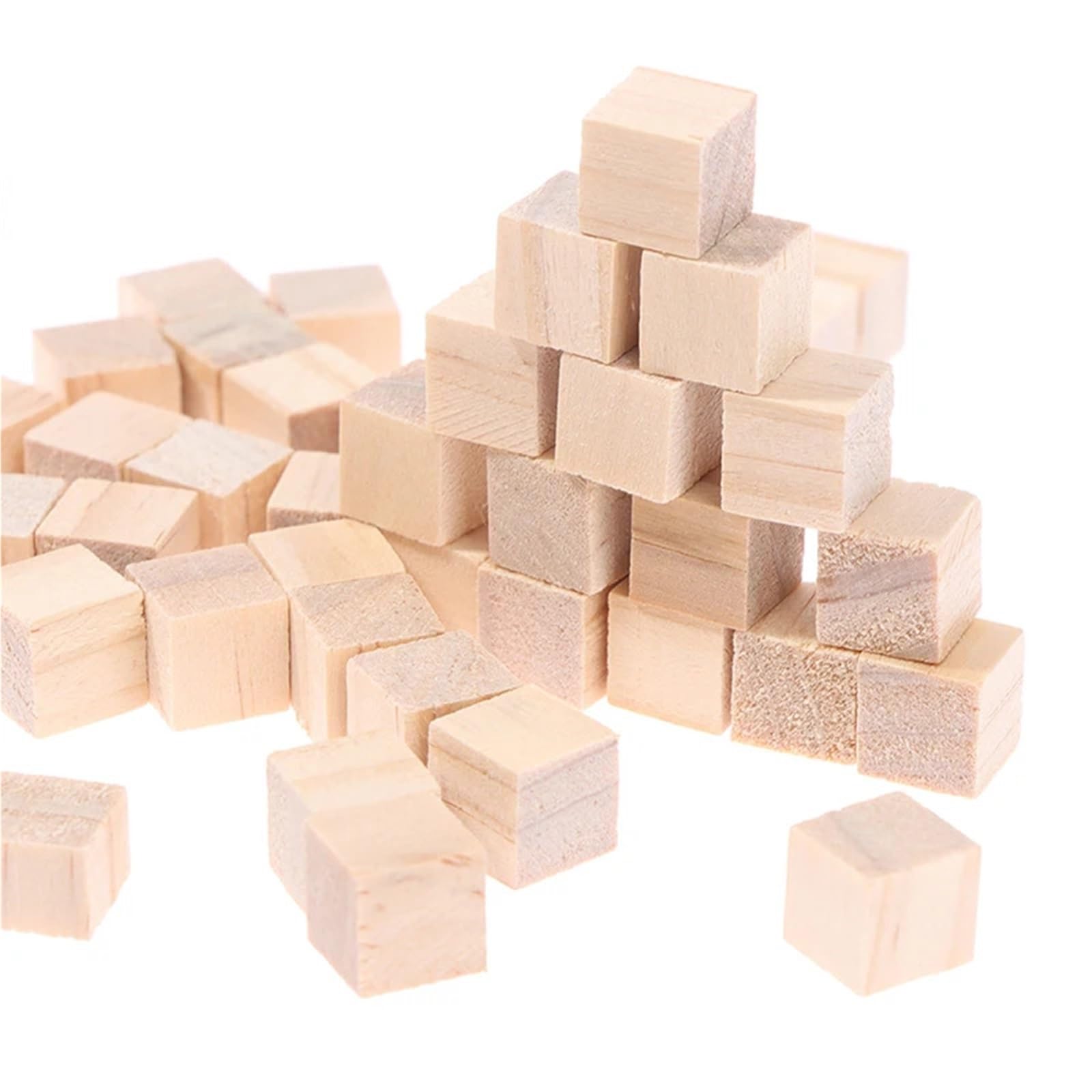 zyrqon 800pcs Unfinished Blank Mini DIY Wooden Square Blocks 1cm Wood Solid Cubes for Woodwork Craft Puzzle Making Material ﻿ ﻿
