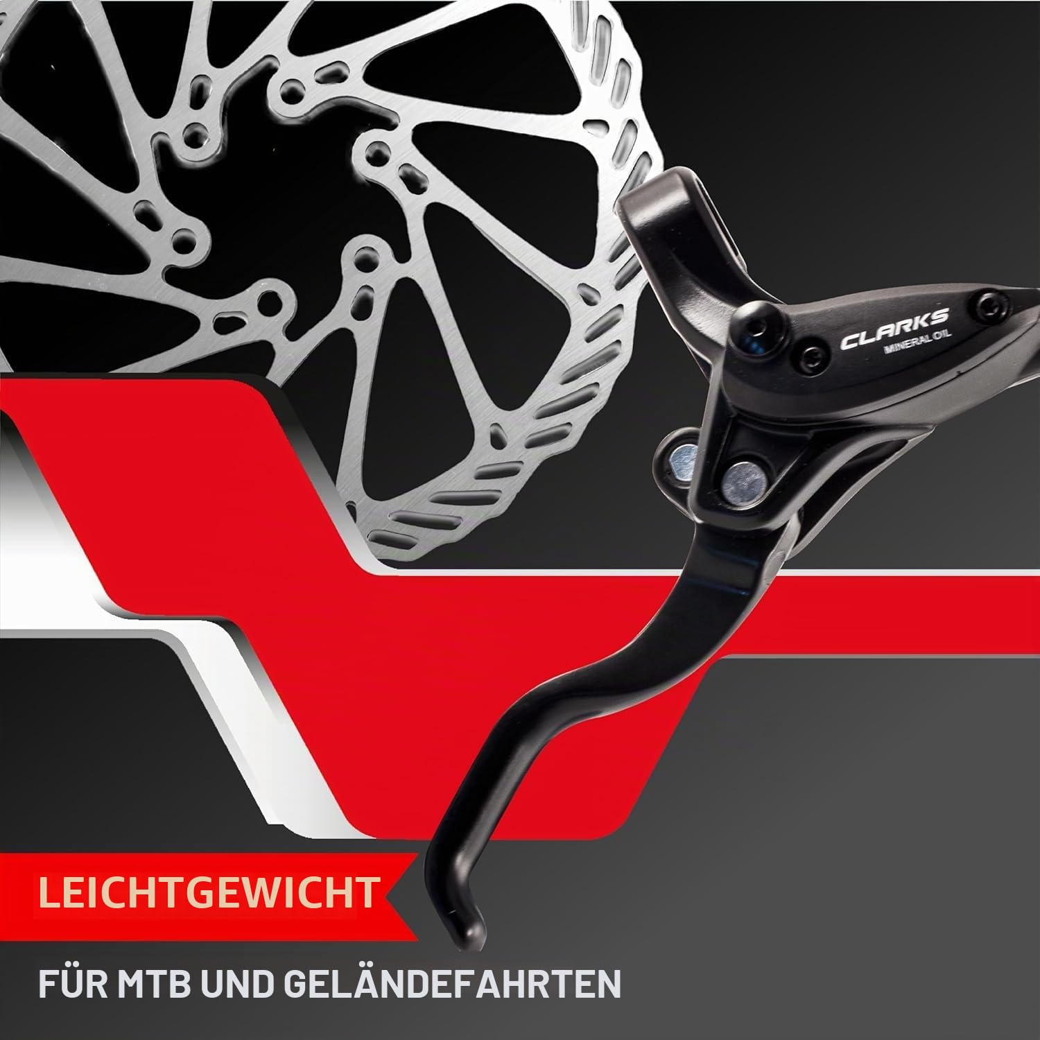 Clarks Cycle Systems M2 Hydraulisches Scheibenbremsen-Set, inkl. Rotoren, Oliven, is-Halterungen, Schwarz, 160/160 mm