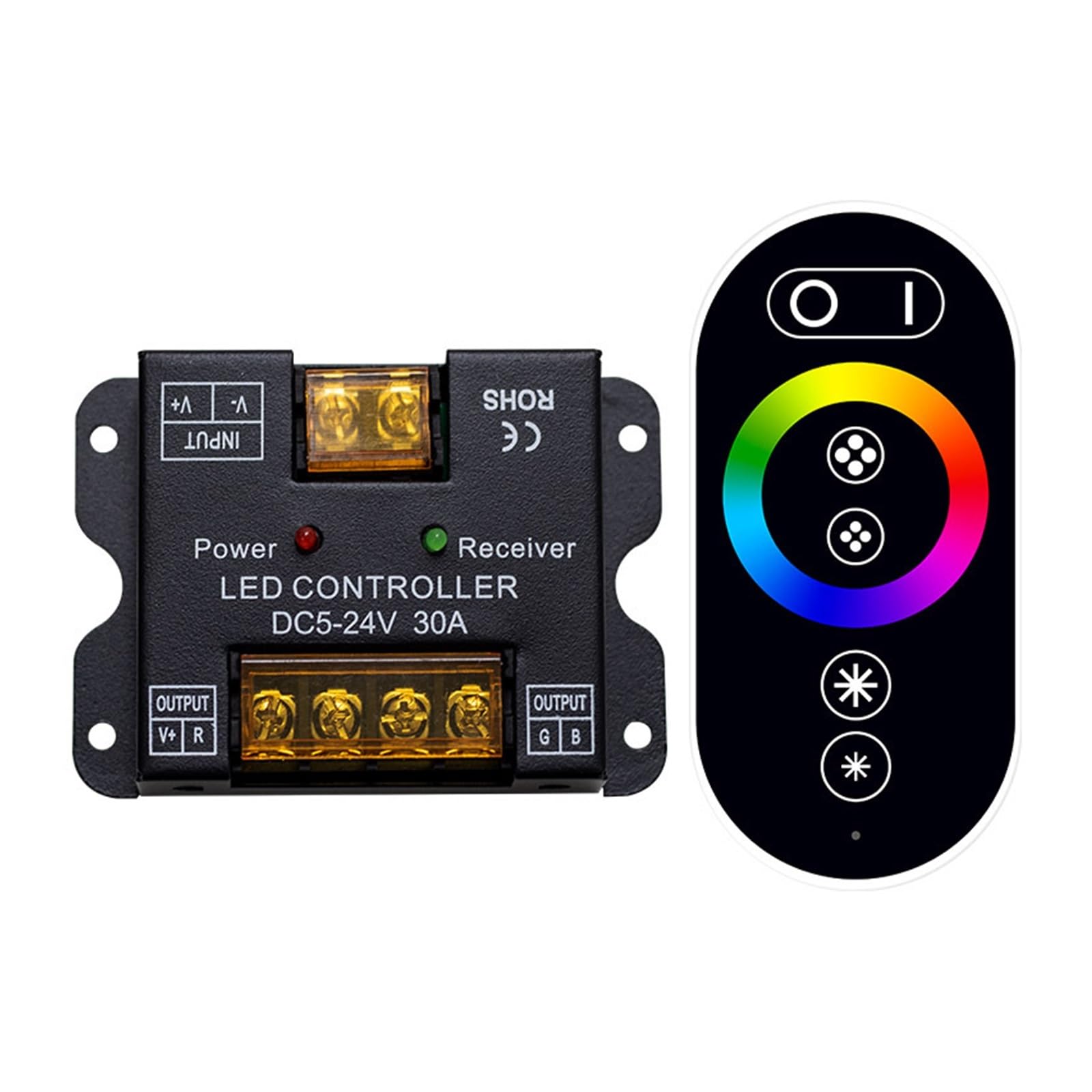 Interruptor de atenuación táctil de 6 botones y bajo voltaje, 12 V, 30 A, luz colorida RGB 5050 con controlador LED | 30A colorful RGB controller