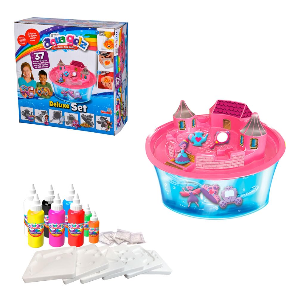 Attività Manuale 3D Aqua Gelz Deluxe Set – Kit Creativo Con 9 Gel Colorati, 6 Forme, Glitter E