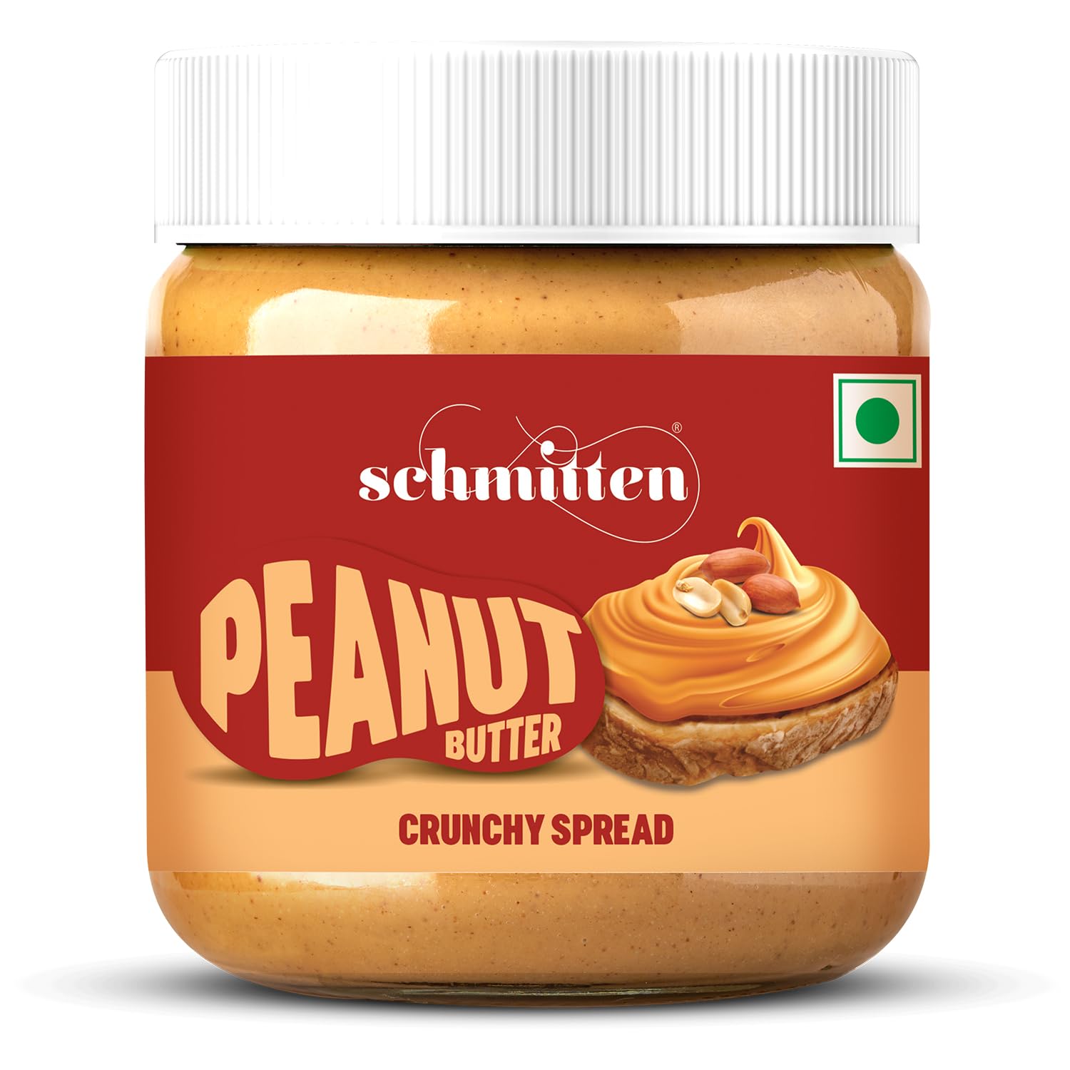 Schmitten Crunchy Peanut Butter Spread | High-Protein Nut Butter for Bread, Toast, Smoothies, Post-Gym Snack | All-Natural, Vegan, Non-GMO | Ideal for Breakfast & Fitness Smoothies, 2x340g