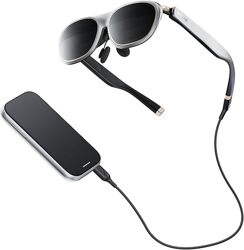 Rokid AR Spatial Glasses plateado, AR Glasses Max2 plateado con Station2, pantalla Micro-OLED de tres pantallas de 360", OLED de 120Hz, 600 Nits,