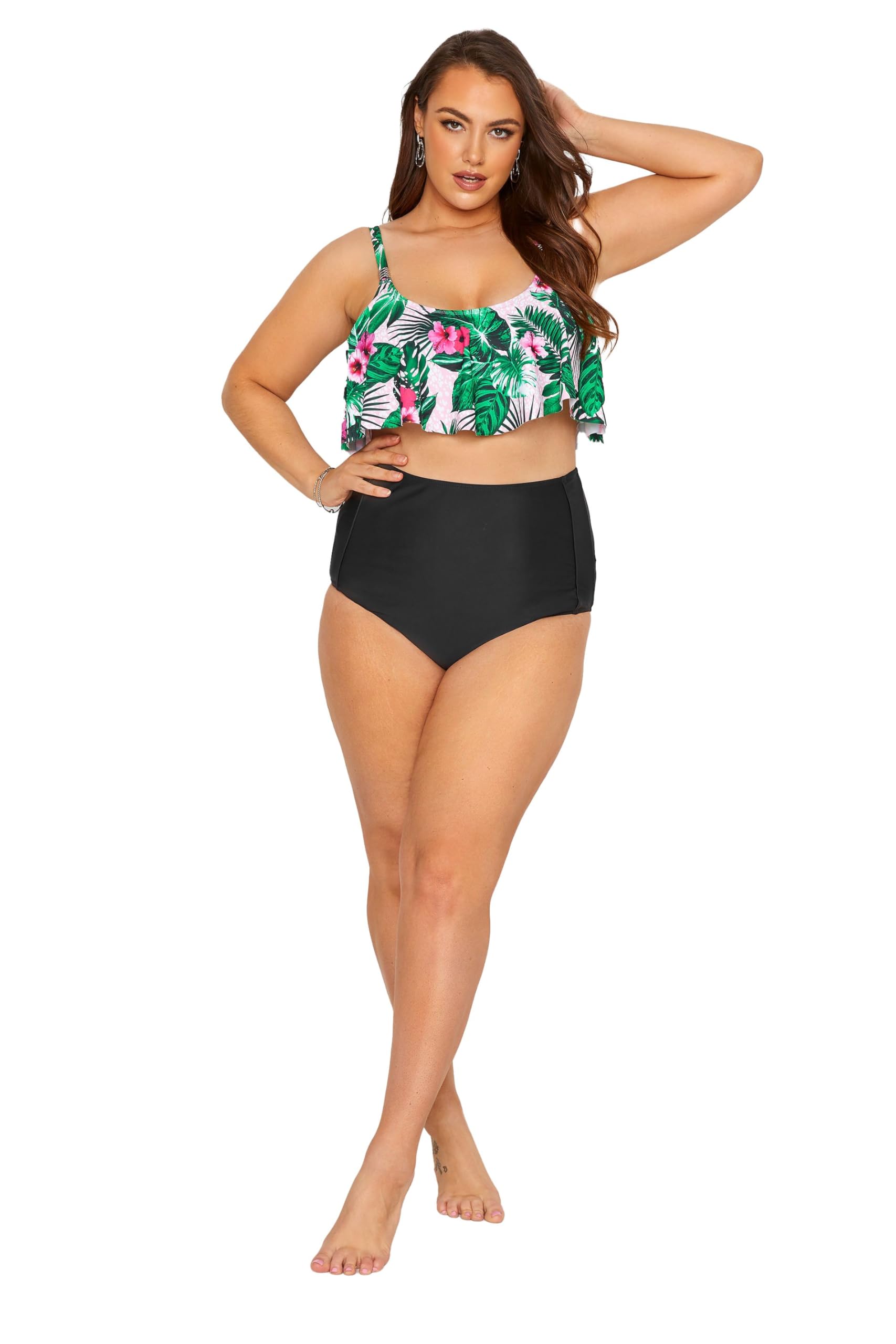 Yours Women's Black Super High Waisted Tummy Control Bikini Briefs - Plus Size Curve