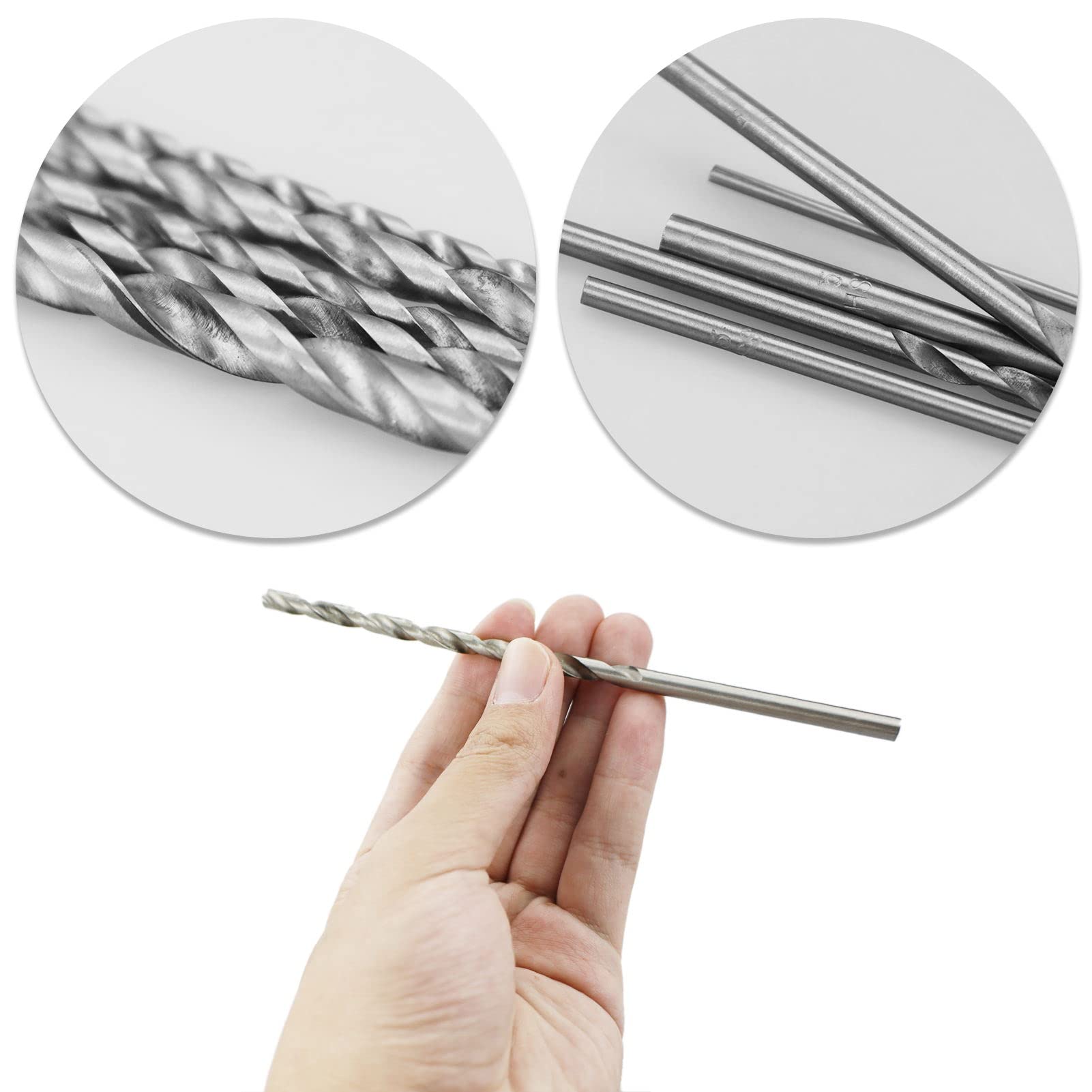 5 Pezzi Set Punte Trapano con Gambo Dritto HSS Utensile Taglio,2-5 mm Trapano legno,Punta Twist metallo Power Tools,Gambo Dritto Rivestito in Titanio Piccola Resistenza Taglio