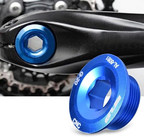 Vista 2 de Tbest Tornillos de rueda de cadena con manivela de bicicleta de aleación de aluminio GUB Azul