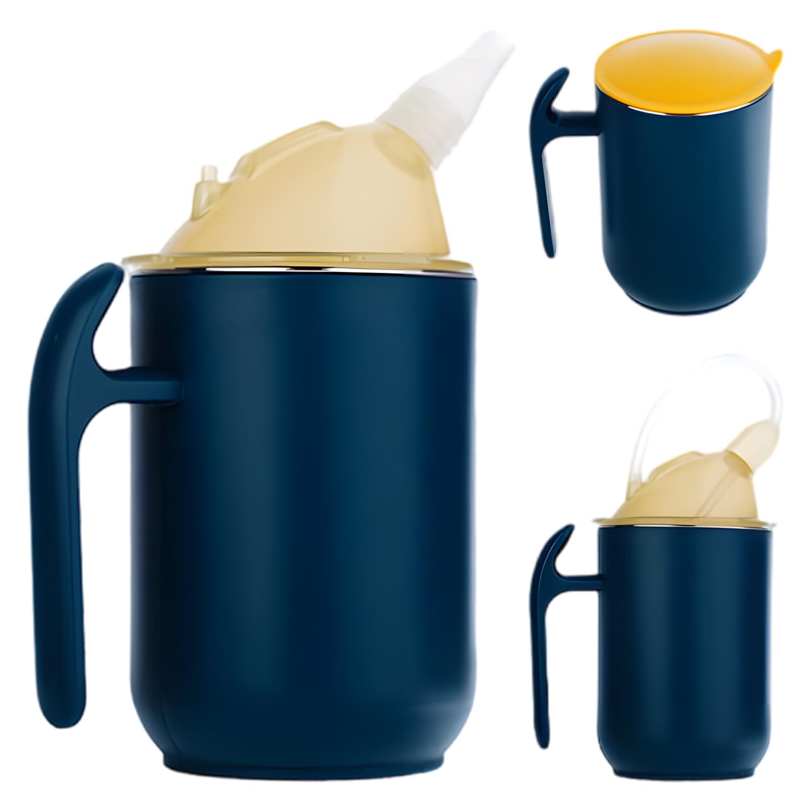 Kubek z dzióbkiem 3 w 1, dla seniorów, 400 ml, szczelny, ze stali nierdzewnej, z uchwytami, dla pacjentów, niepełnosprawnych, macierzyństwa, szczelny