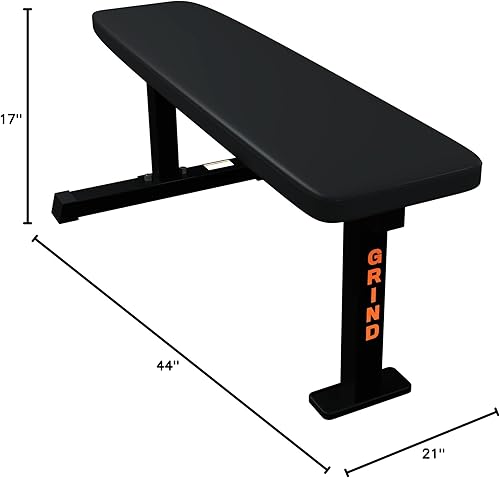 Miniatura 10 de Banco de ejercicios de peso plano de 3 postes Banco de entrenamiento básico para entrenamiento de fuerza de prensado, parte superior de vinilo