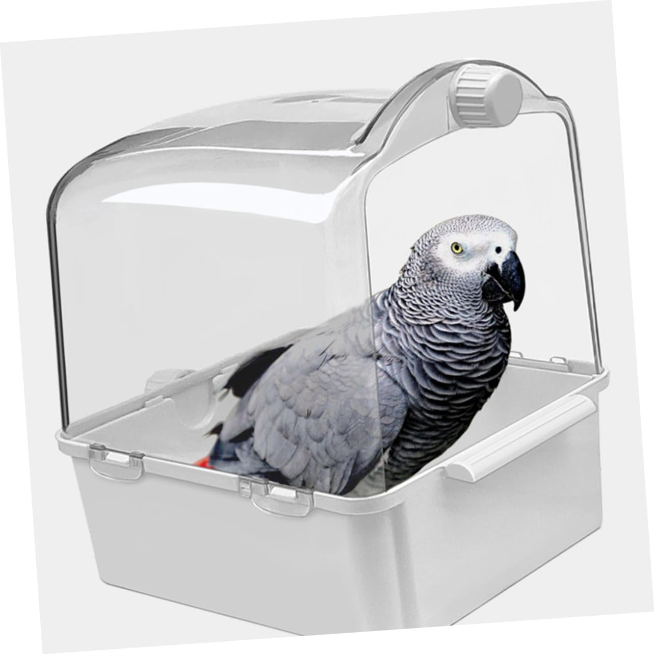 Mobestech Vogelbadewanne mit Wasserinjektor 29x28x23,5cm aus Bpa Freiem Kunststoff für Papageien Wellensittiche Nymphensittiche Haustierbedarf Sommer und Sandbad
