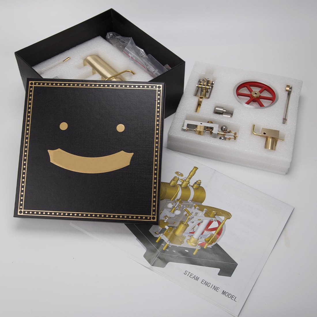 BuildCubes Kit de construcción de máquina de vapor, modelo de máquina de vapor estacionaria con caldera horizontal, kit educativo científico para adultos y jóvenes a partir de 16 años