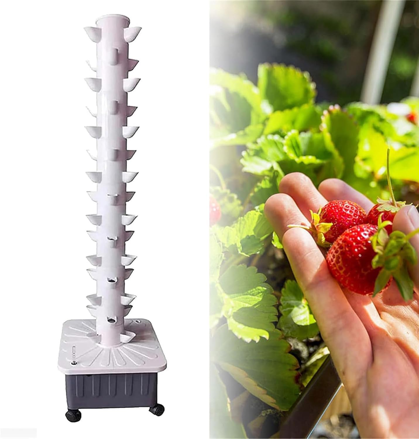 Sistema de cultivo hidropónico, torre hidropónica de 15 pisos y 45 orificios, sistema de cultivo hidropónico de invernadero, para hierbas de interior, sistema de cultivo hidropónico vertical, con te