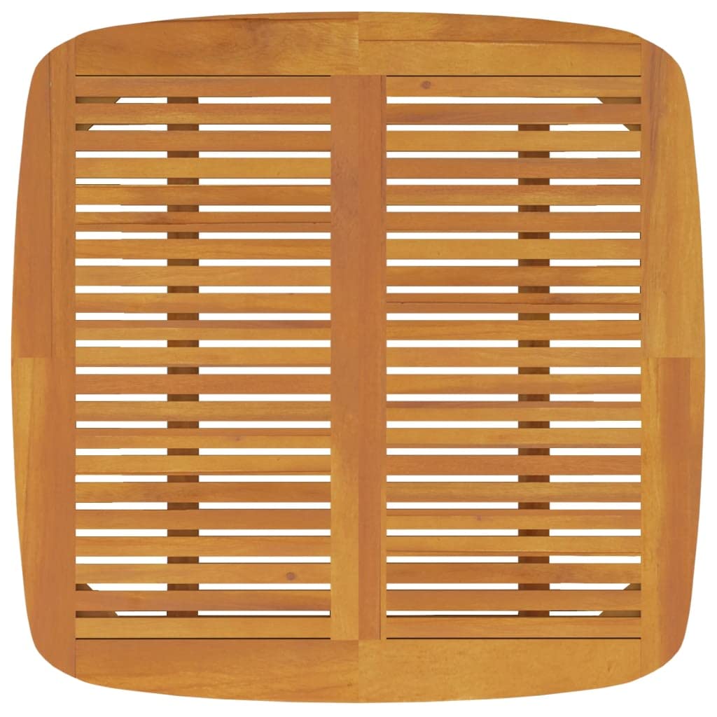 Gartentisch aus Akazien Massivholz 85 x 85 x 75 cm für Terrasse Balkon und Outdoor, wetterfestes Holz mit Lattendesign, Stabiler Esstisch für Garten, Veranda und Sitzecke