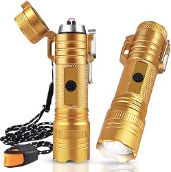 Lafagiet Camping Lighter, Outdoor Waterproof Electric Lighter USB Dual Arc