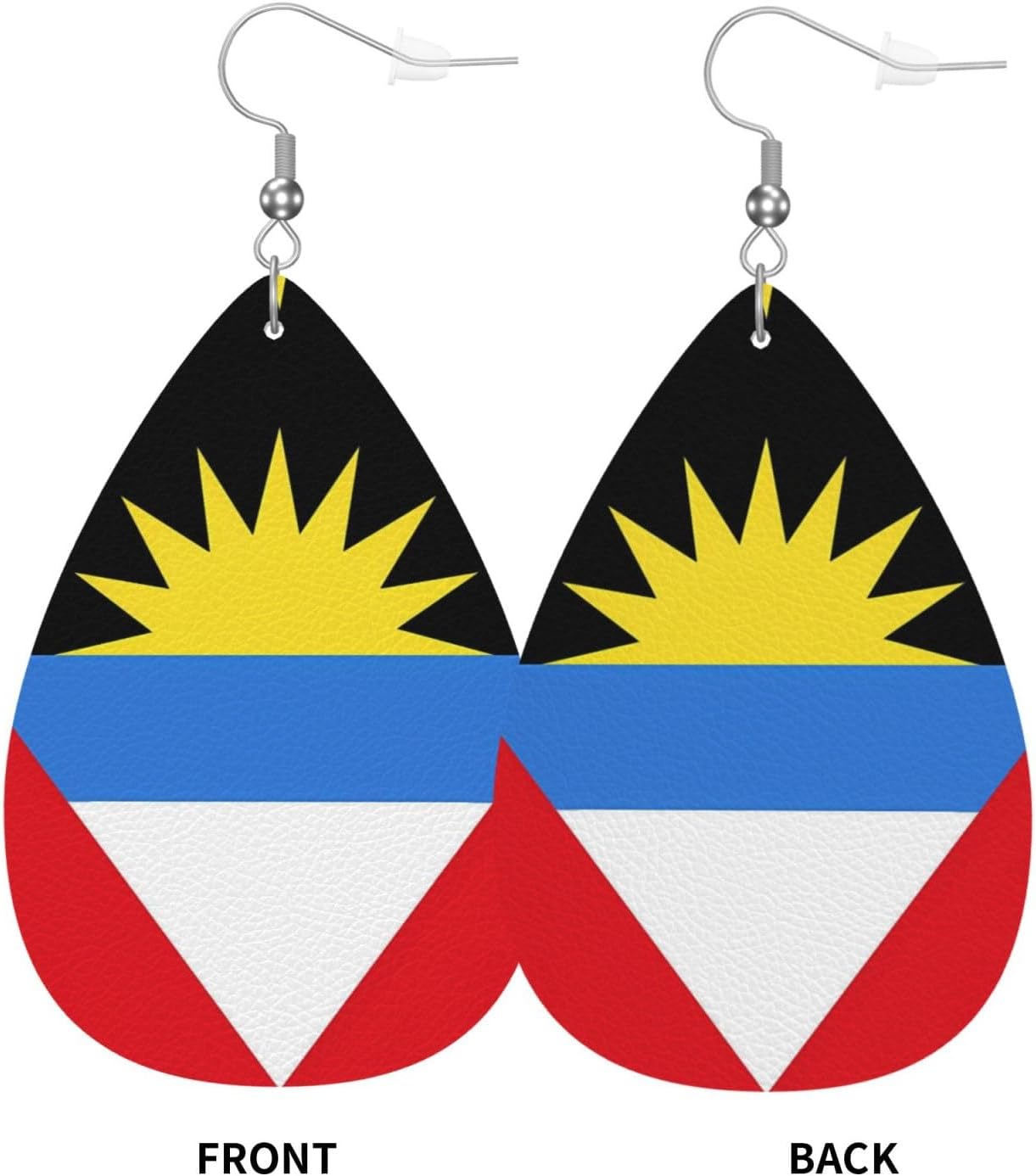 Country Flag Teardrop Earrings For Women Lightweight Leather Dangle Earrings Patriotic Jewelry Gifts - Image 3