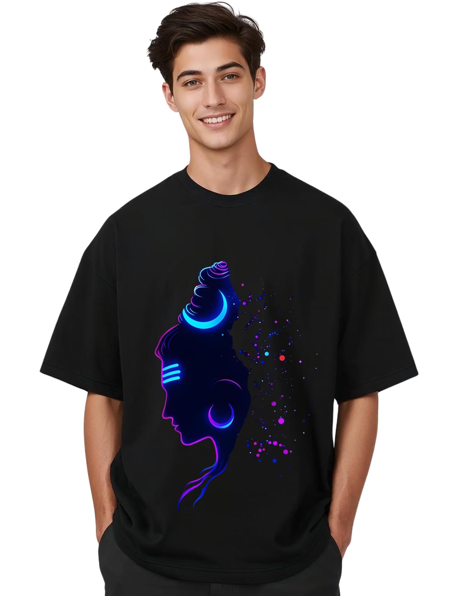 Mahadev Oversized T Shirt for Men | Pure Cotton Graphic Printed Tee