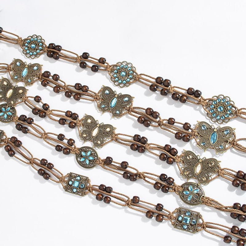 Xiao Hua Women's Bohemian Style Braid Belt Woven Waist Belt for Dress Summer Woven Belt for Women (Style E)3