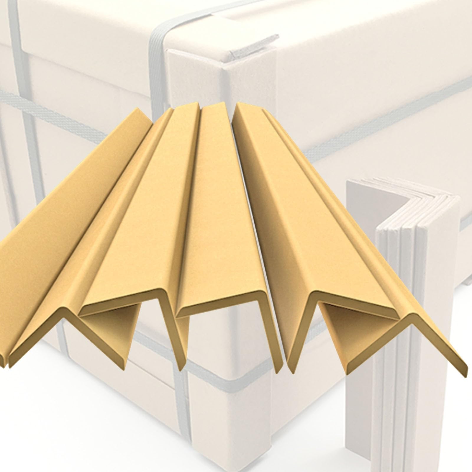 Karton-Eckenschutz, Kantenschutz aus Karton, 5 cm breit; Eckenschutzleisten Kraftpapier for Versandkartons und Kunststoffverpackungen, 61–213 lang, 100er-Packung(100 Pack,L 86in/218.4cm/7.2ft)
