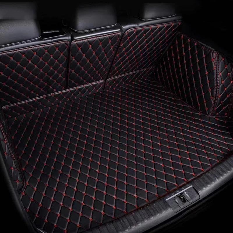 Tapis de coffre pour BMW X5 E53 2004-2007 en cuir noir et rouge protection 3D