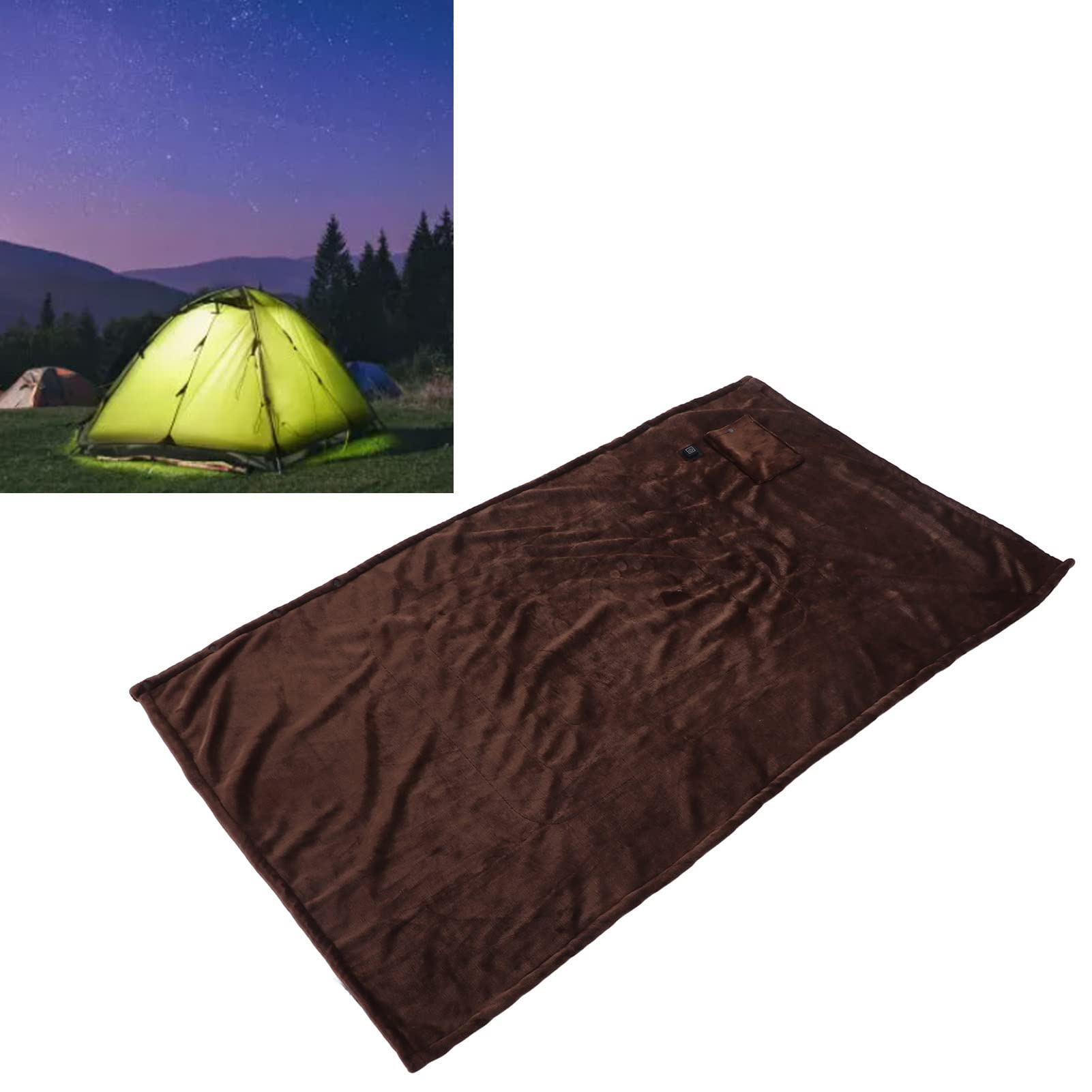 Couverture Chauffante électrique, Petite Couverture électrique USB en Flanelle épaississante à Chauffage Rapide 5 V (Couleur café)