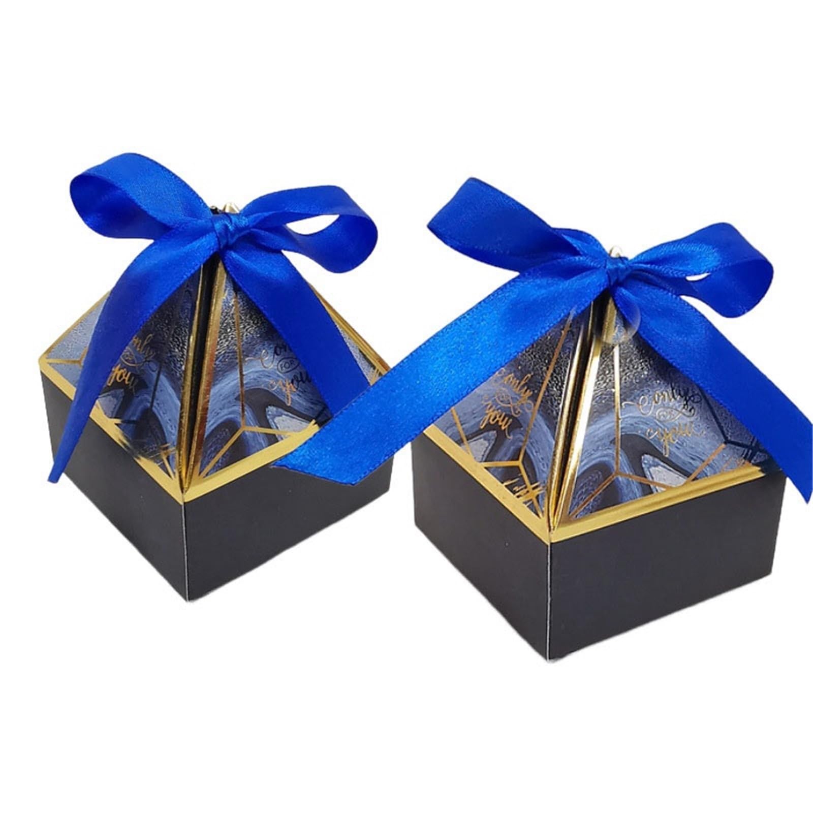 Boîte à bonbons raffinée avec dorure et ruban satiné pour emballage de chocolat haut de gamme