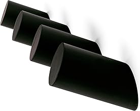 Wall Hooks - Wooden Coat Hooks - Towel Hooks Bathroom Hooks Coat Hooks - Wall Hanger - Decorative Hooks Hooks for Hanging Coat Hook, Hat Hooks - 4 Hooks - by Cozinary (Matte Black)