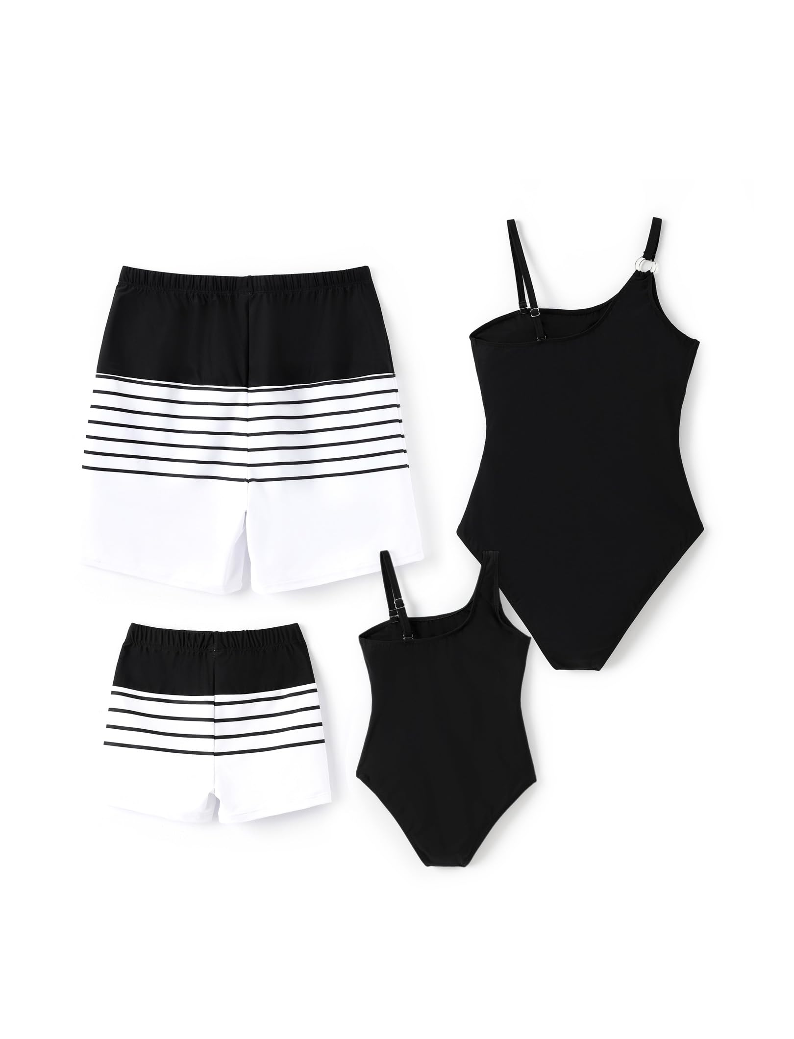 PATPAT Family Matching Summer Swimwear, Women and Girl One-Piece Swimsuit, Men and Boy Swim Trunks