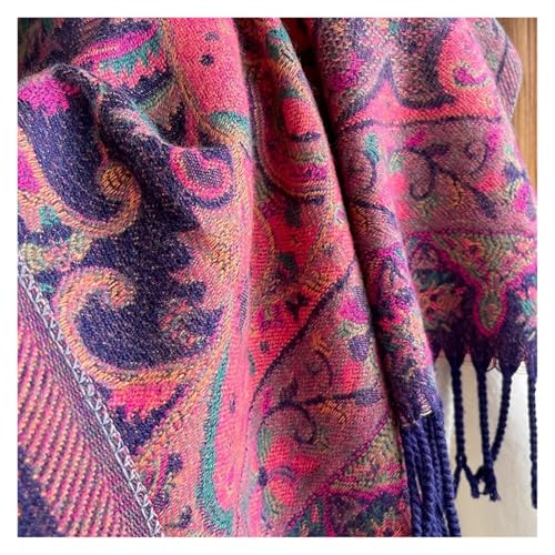 Scarf Winter Thick Warm Scarf Women Cashmere Shawl Neckerchief Female Embroidery Scarf for Men and Women(01)4