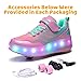 Wooowyet LED Roller Skate Shoes for Kids Boys Girls Light Up Fashion Sneakers Wheels Roller Shoes Wheeled USB Rechargealbe Pink Little Kids Size 11