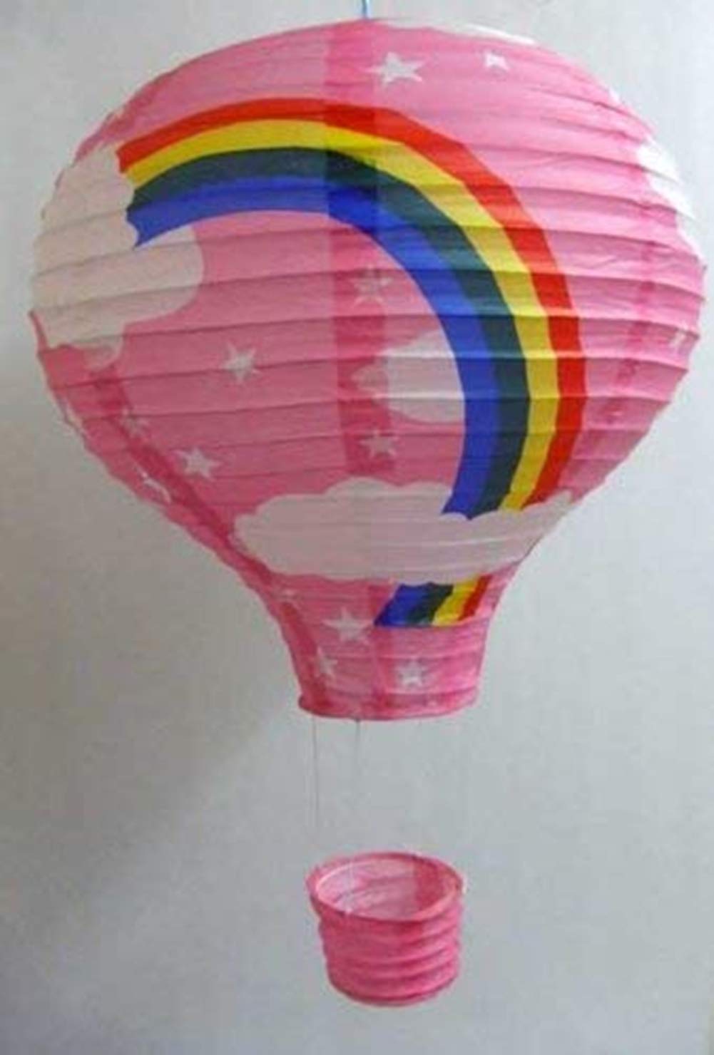 EPRHY Rainbow Hot Air Balloon Ceiling Light (Paper Lantern Lamp Shade) - Pink