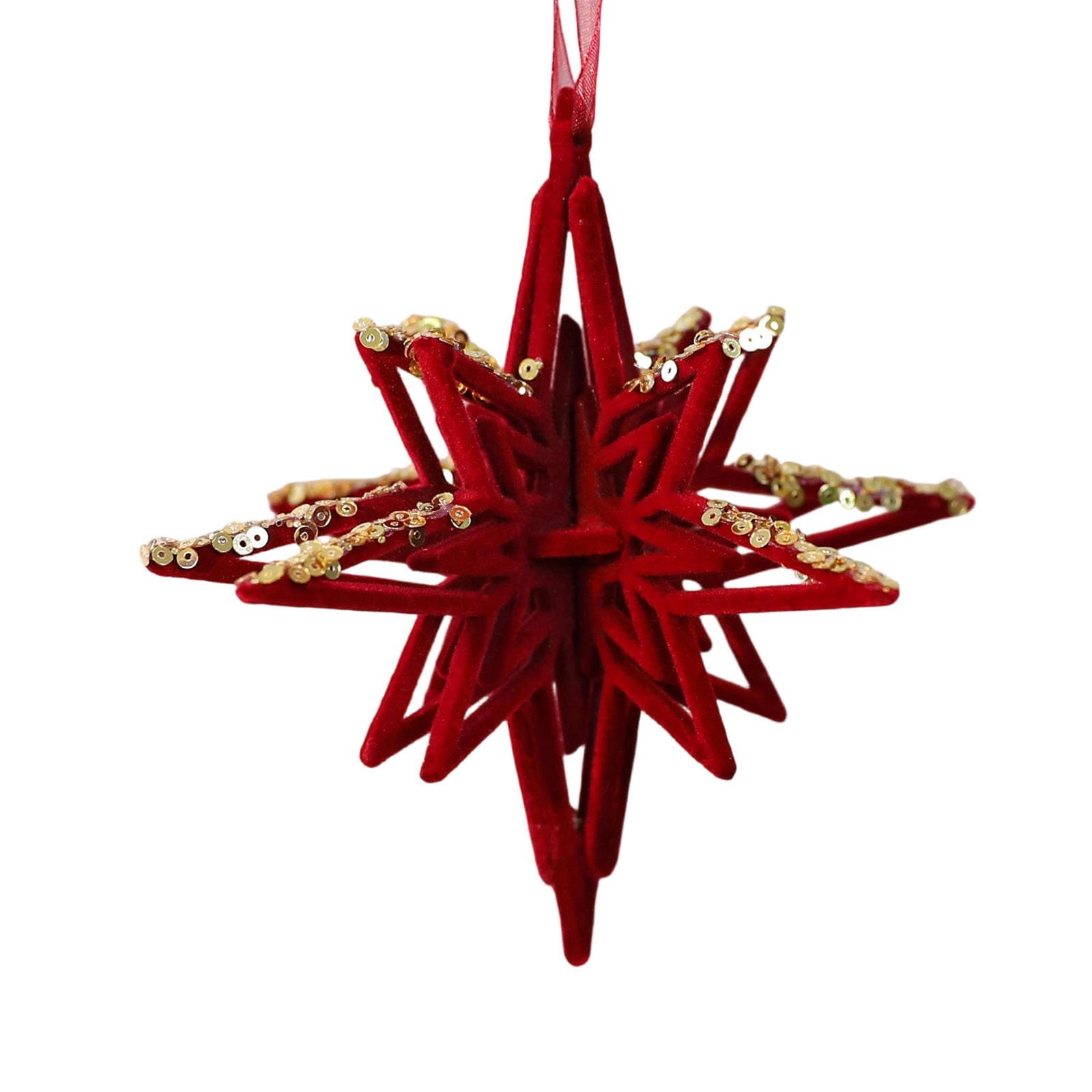 Shatterproof Christmas Tree Decoration Sequins Velvety Deer/Butterfly/Snowflake/Wreath Pendant for Holiday Tree Mantels Home DecorationChristmas Bowknot Christmas Hanging Decoration