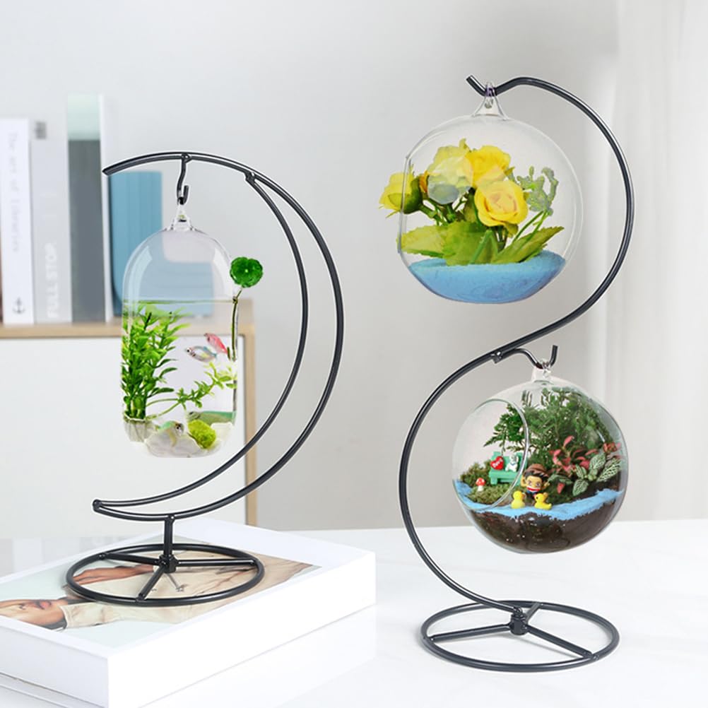 Soporte De Exhibición De Adornos De Hierro Para Plantas Colgantes, Decoración De Mesa Y Oficina, Terrarios Y Macetas, 26X18X12Cm