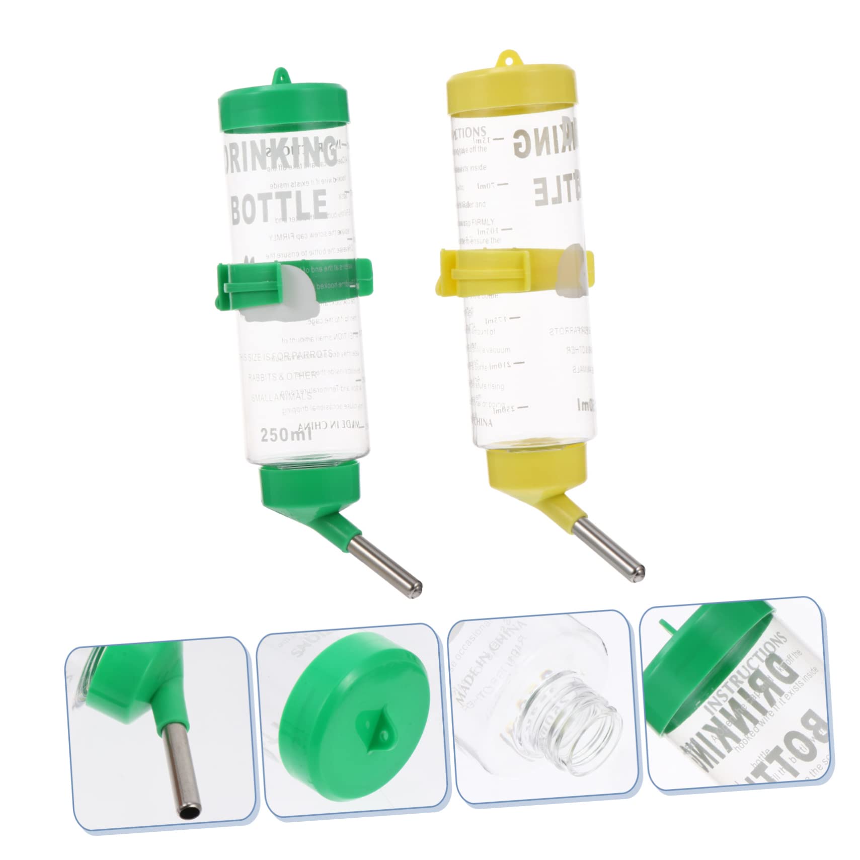 Housoutil 6 Piezas Bebedor de Conejos Bebedero Hamster Bebedero para Conejos Bebedero automático para Conejos Conejillo de Indias alimentador Botella para Beber Botella de Agua el plastico