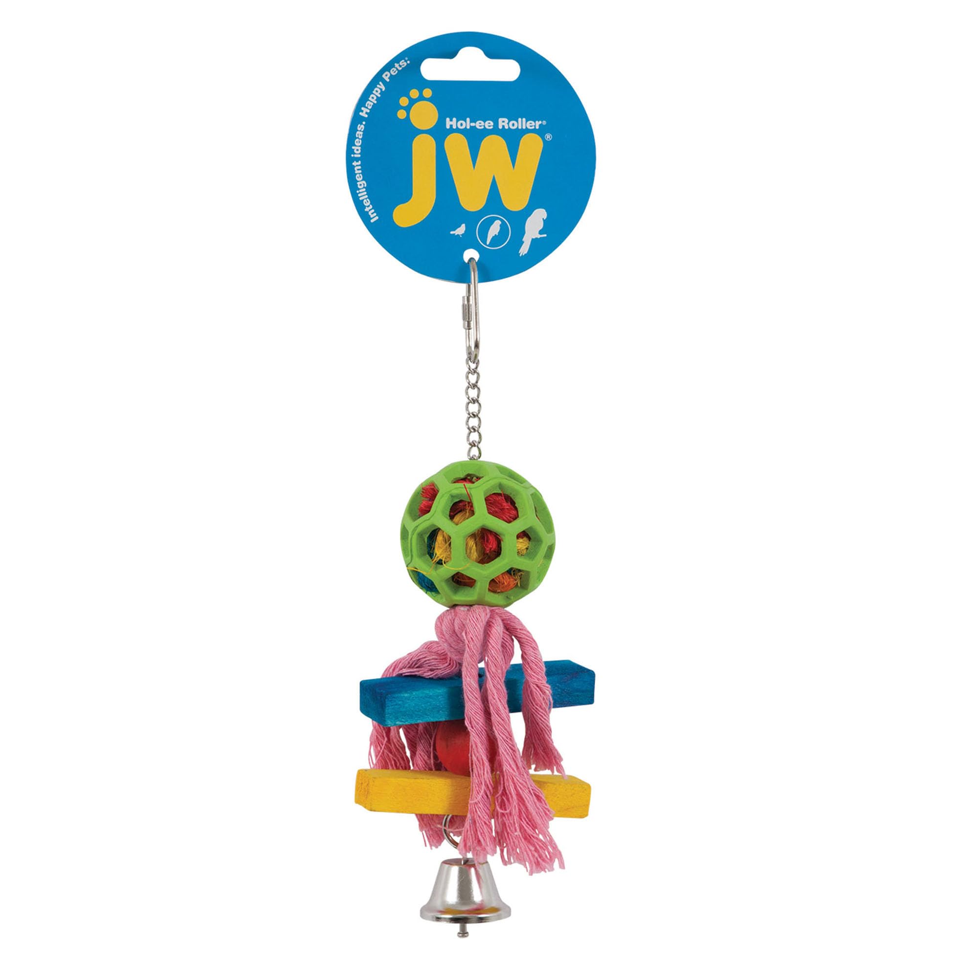 JWPet Company HOL-ee Roller Pom Pom Bird Toy,Multi,One Size,31012